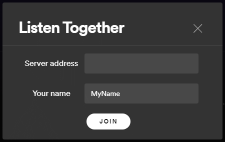 Enter the server URL and your name
